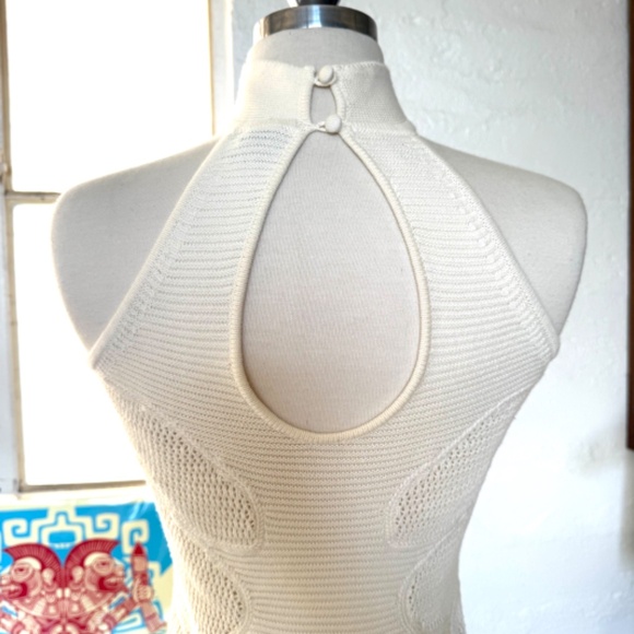 And other stories Floral Pointelle-Knit Halterneck Dress NWOT - Picture 6 of 8